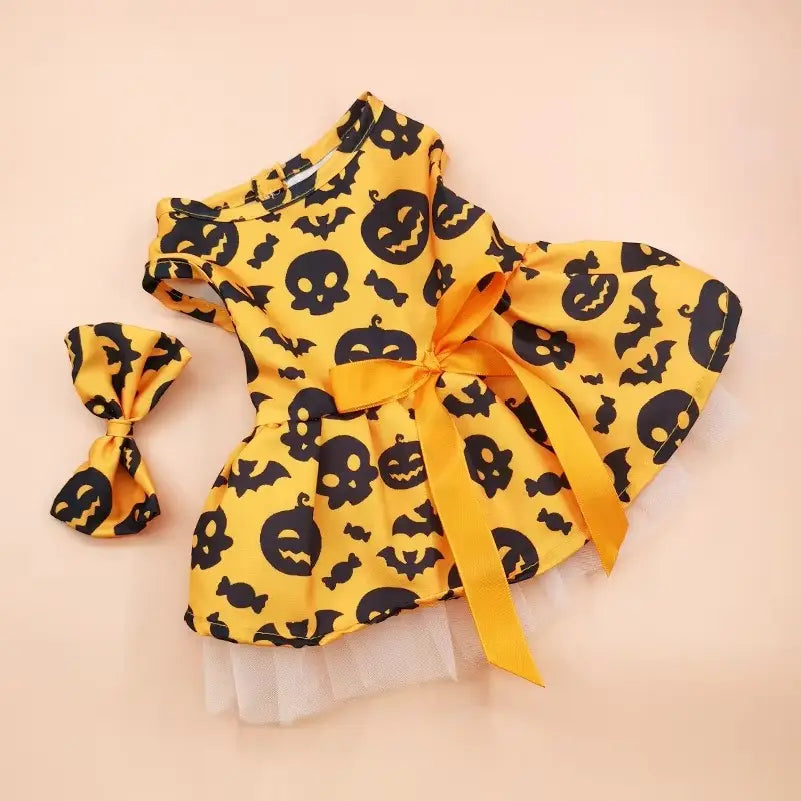 Robe citrouille pour animaux de compagnie