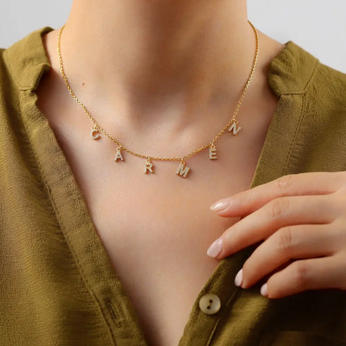Collier prénom personnalisé acier doré