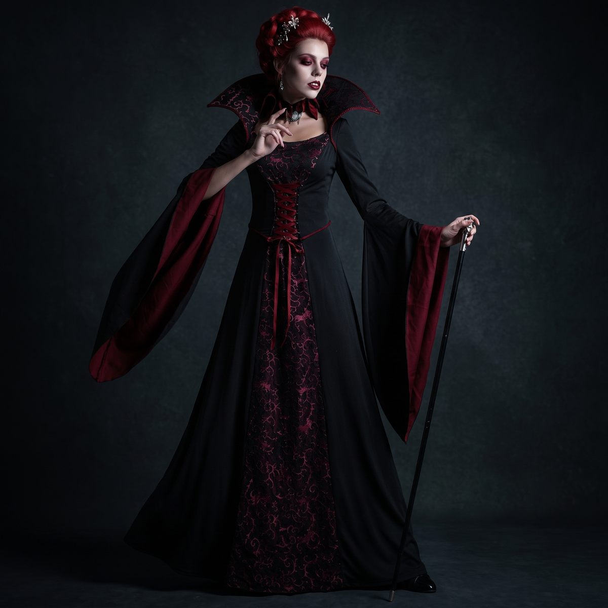 Robe sorcière vampire - pose élégante