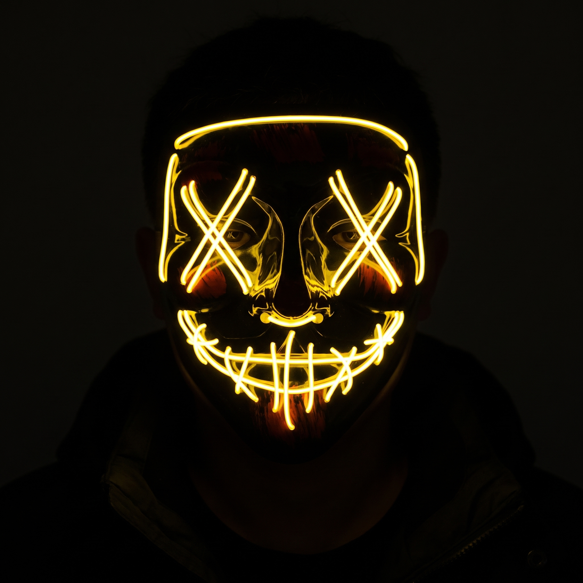 Masque LED lumineux - vue portée
